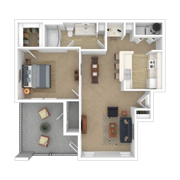 Floor Plan  3D render of a floor plan