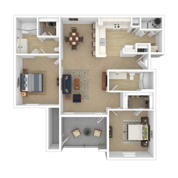Floor Plan  3D render of a floor plan