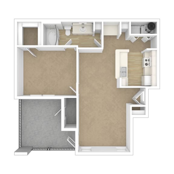 3D render of a floor plan