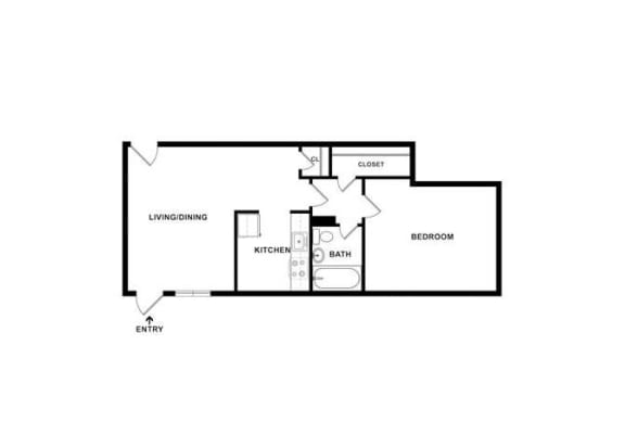 a floor plan of a house with bedroom and bathroom