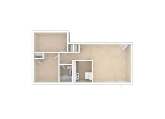 a small apartment with a bathroom and a toilet
