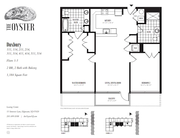 A floor plan for a property with the Oyster logo at the top left corner.