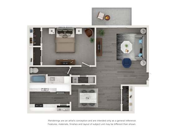 A floor plan of a house with a kitchen, living room, and bedrooms.