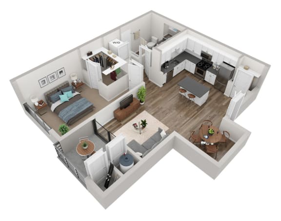 Enova A3 1 Bedroom 814 sf floor plan