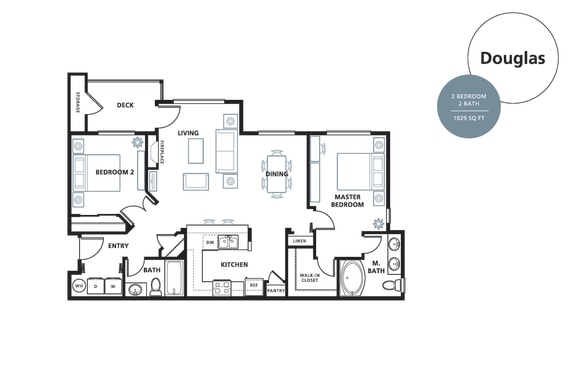 Douglas, 2 br, 2 ba, 1029 sq. ft.