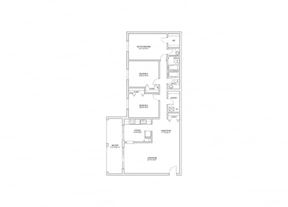 3 Bed, 2 Bath, 1450 sq. ft. Osprey floor plan