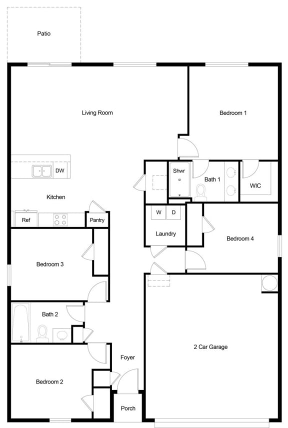 a floor plan of a house with two different floors