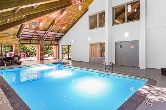 the indoor swimming pool at our apartments