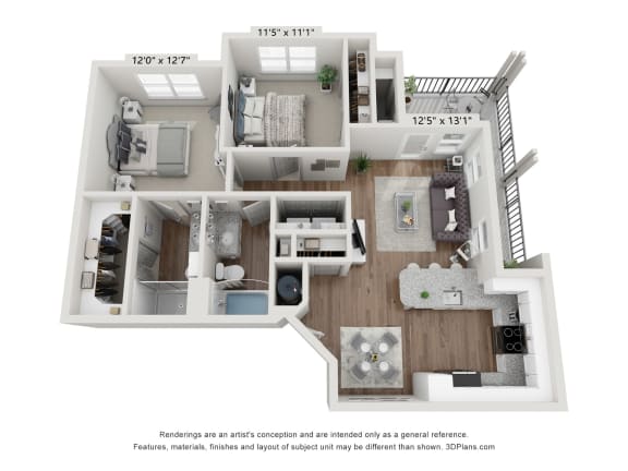 a 1 bedroom floor plan with a bathroom and a bedroom