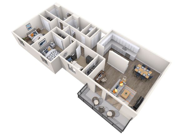 2, 3br, 2ba, 1186 sq. ft.