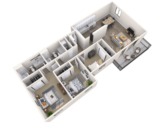 1, 3br, 2ba, 1186 sq. ft.