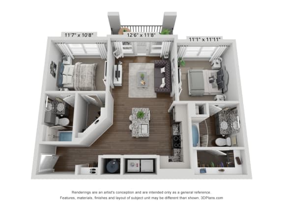 Photo of Heritage Towers floorplan showing a two bedroom layout with a private patio balcony Heritage Towers Apartments lewisville tx apartments apartments near lewisville tx lewisville apartments