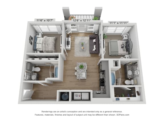 Photo of Heritage Towers floorplan showing a two bedroom layout with a private patio balcony Heritage Towers Apartments lewisville tx apartments apartments near lewisville tx lewisville apartments