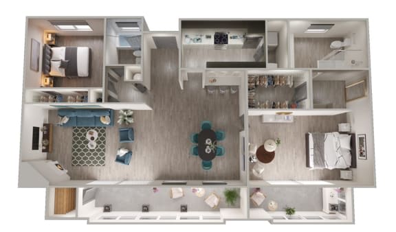 a floor plan of a 2 bedroom apartment