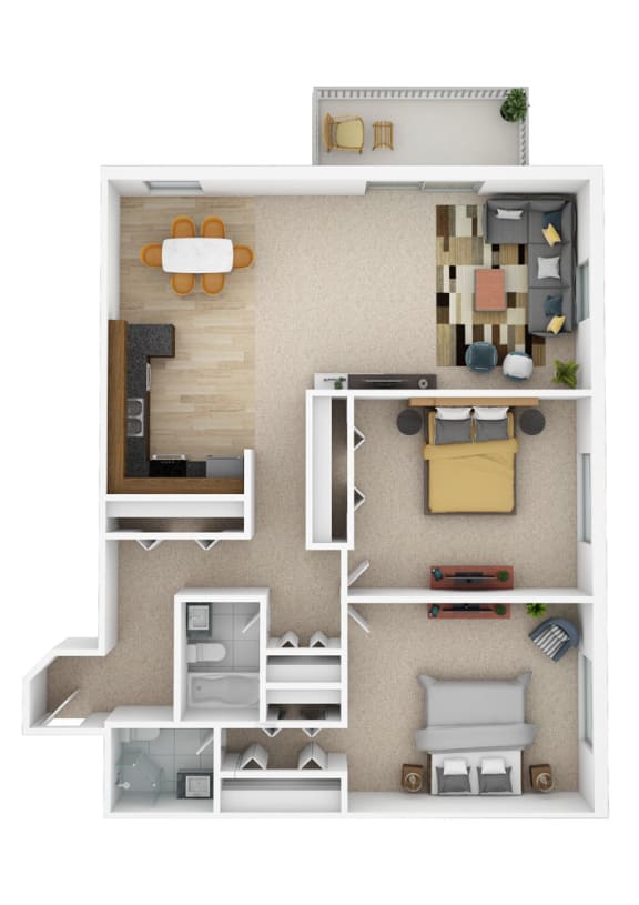  Floor Plan Laurel West | Two Bed B