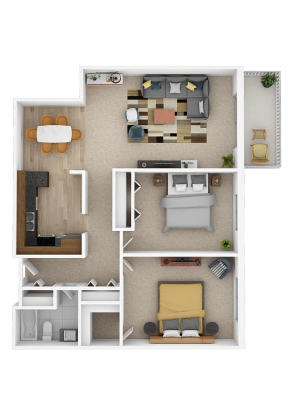  Floor Plan Laurel West | Two Bed C