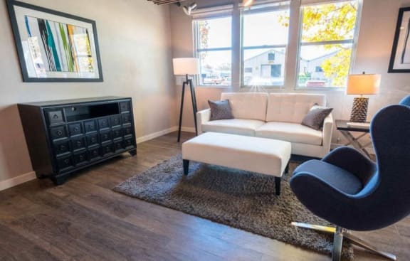living room with wood-style flooring
