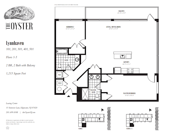 A floor plan for a property at Lynnhaven shows a 2 bedroom, 2 bathroom layout.