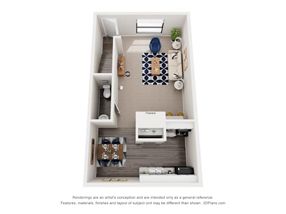 Apartments in Houston, TX for Rent &#x2013; Magnolia Terrace &#x2013; 1 Bed, 1.5 Bath, 811 sq. ft. Begnoia First Floor