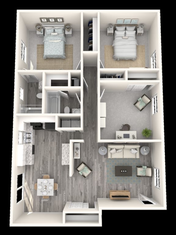 3 Bed, 2 Bath, 1300 sq. ft. Maple floor plan