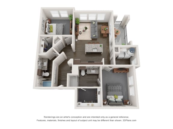 Nine 50 B2 luxury floor Plan 2 bed 2 bath