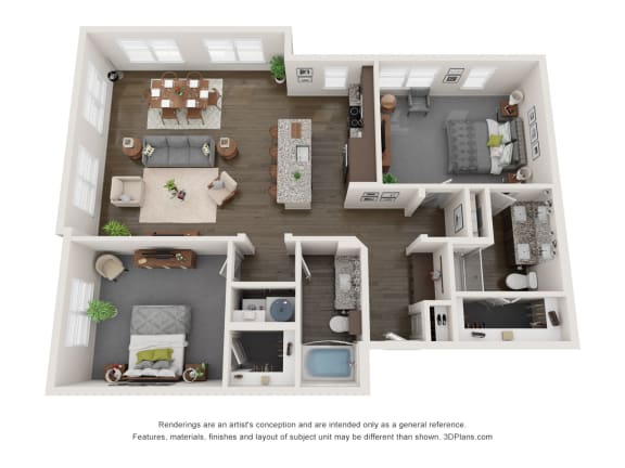 Nine 50 B6 luxury floor Plan 2 bed 2 bath