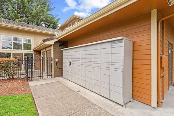 A modern house with a grey garage door at MonteVista Apartments, Beaverton, OR 97007