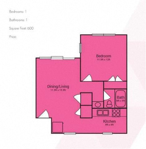 the grove 1 bedroom 1 bathroom 600 sq. ft