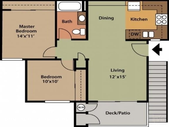 CHARLESTON, 2 br, 1 ba, 729 sq. ft.