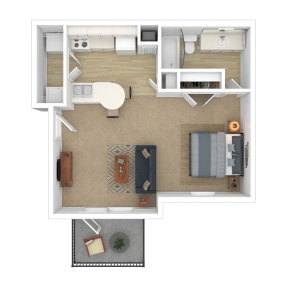 Oak Hollow studio floor plan s1p2