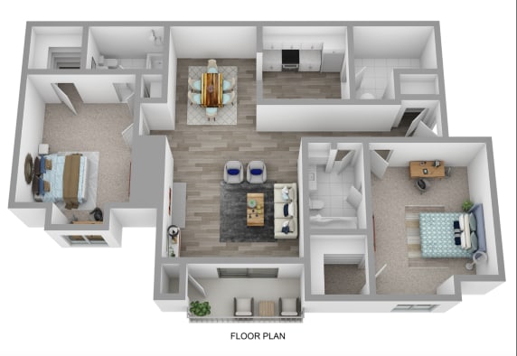 1 Park Central Apartments in Peachtree Corners photo of oconee floorplan with two bedrooms and two bathrooms
