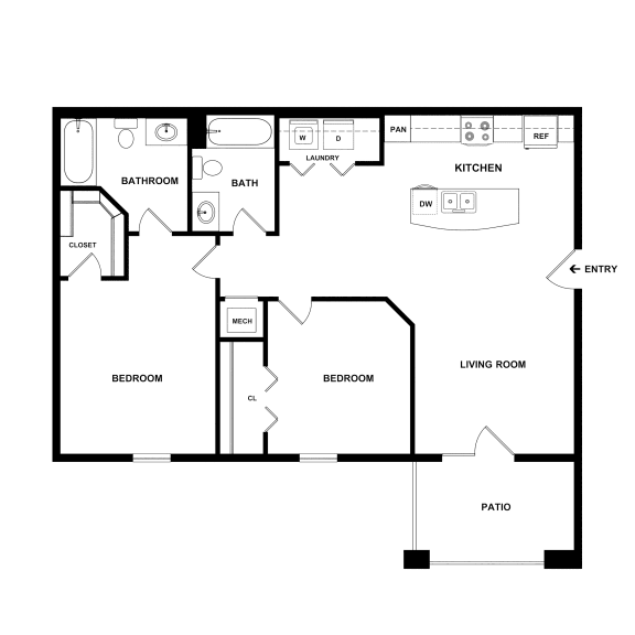 Sevierville_TN_Apartment_OverlookatAllensville_2 bedroom 2 bath 2D