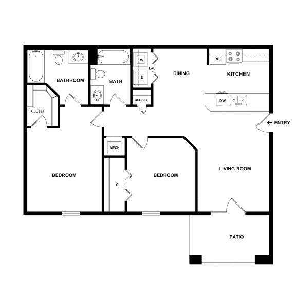 Sevierville_TN_Apartment_OverlookatAllensville_1 bedroom 1 bath 2D