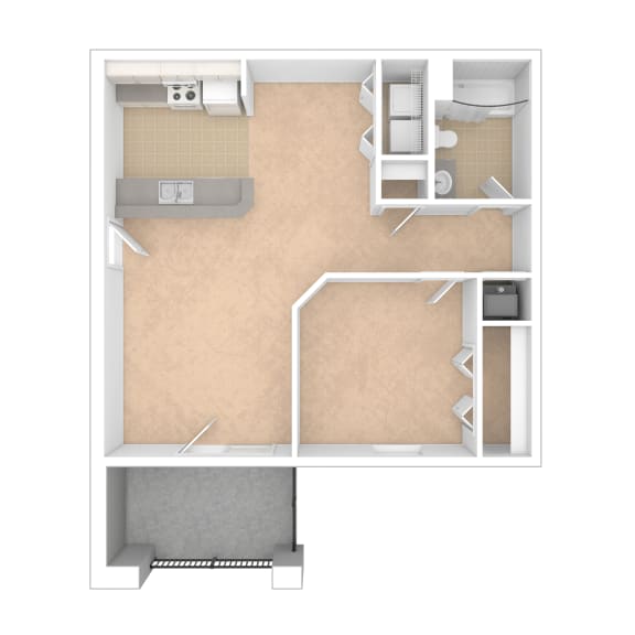 Sevierville_TN_Apartment_OverlookatAllensville_1 bedroom 1 bath 3D Not Furnished