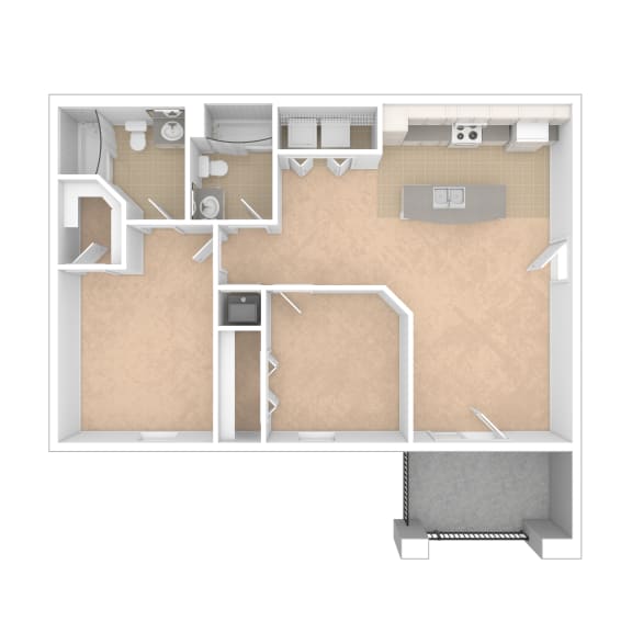 Sevierville_TN_Apartment_OverlookatAllensville_2 bedroom 2 bath 3D Unfurnished