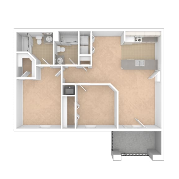 Sevierville_TN_Apartment_OverlookatAllensville_2 bedroom 2 bath 3D Furnished