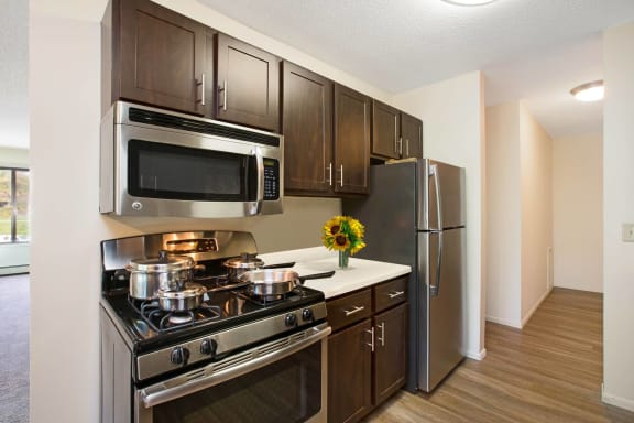 our apartments offer a modern kitchen with stainless steel appliances