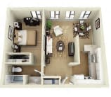 floorplan 1 Bed - 1 Bath |720 sq ft Biarritz