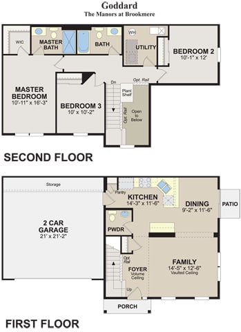 3 Bed, 2.5 Bath,1459 sq ft, Goddard floor plan