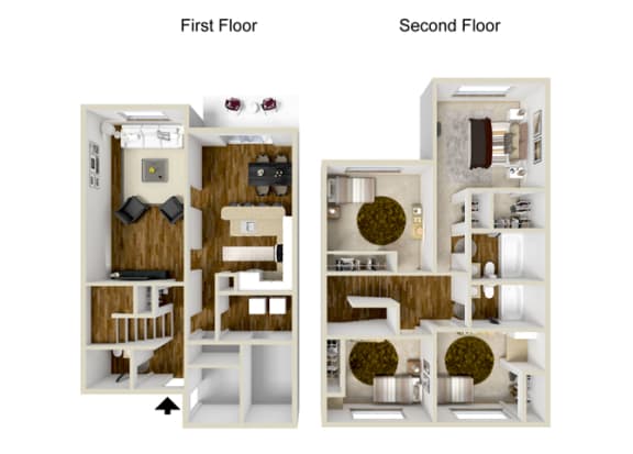 4 Bedroom, 2.5 Bath - 1,376 Square Feet - Lombard Deluxe Floor Plan