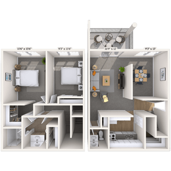 Floor Plan  2 Bedroom - Townhouse