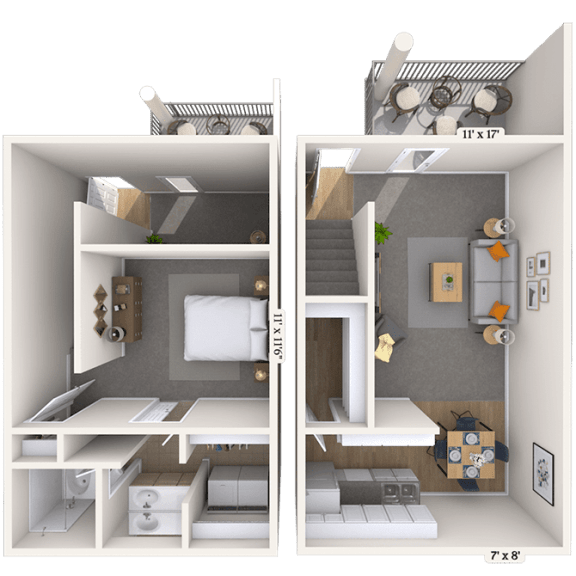 Floor Plan  Marsh Cove Apartments in Savannah Georgia photo of one bedroom floorplan