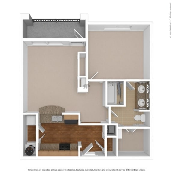 3D rendering of floor plan