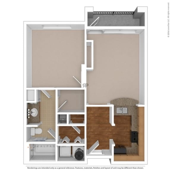 3D rendering of floor plan