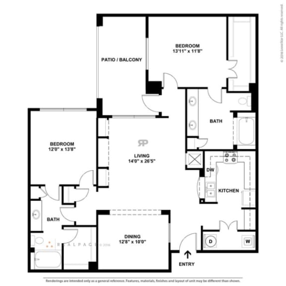 2D rendering of floor plan