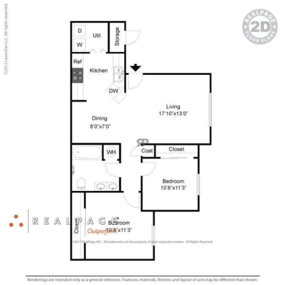 A rendering of a floor plan