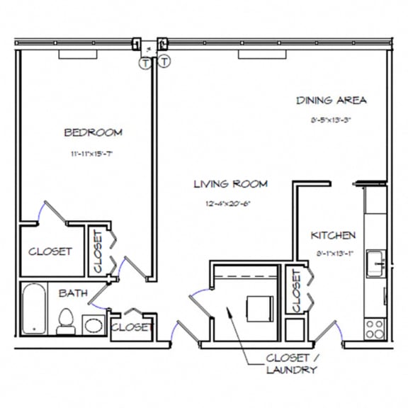 Floor Plans of Crystal House* in Arlington, VA