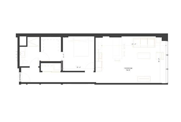 floor plan of the ground floor of the house