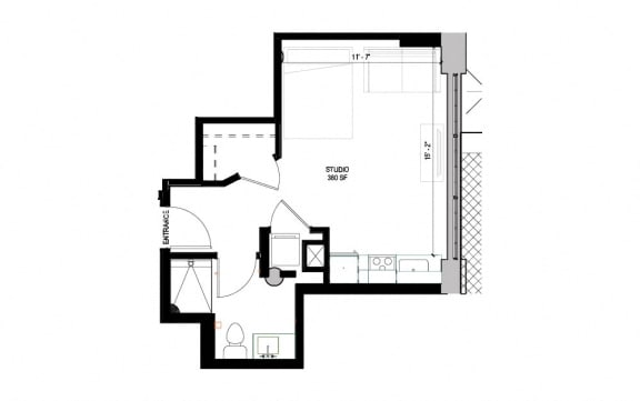 floor plan of 5525 sq ft of renovated apartment at the residences at stadium estates
