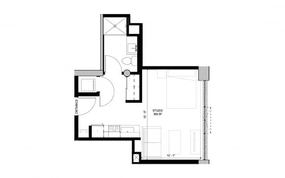 a floor plan of a house with a small footprint